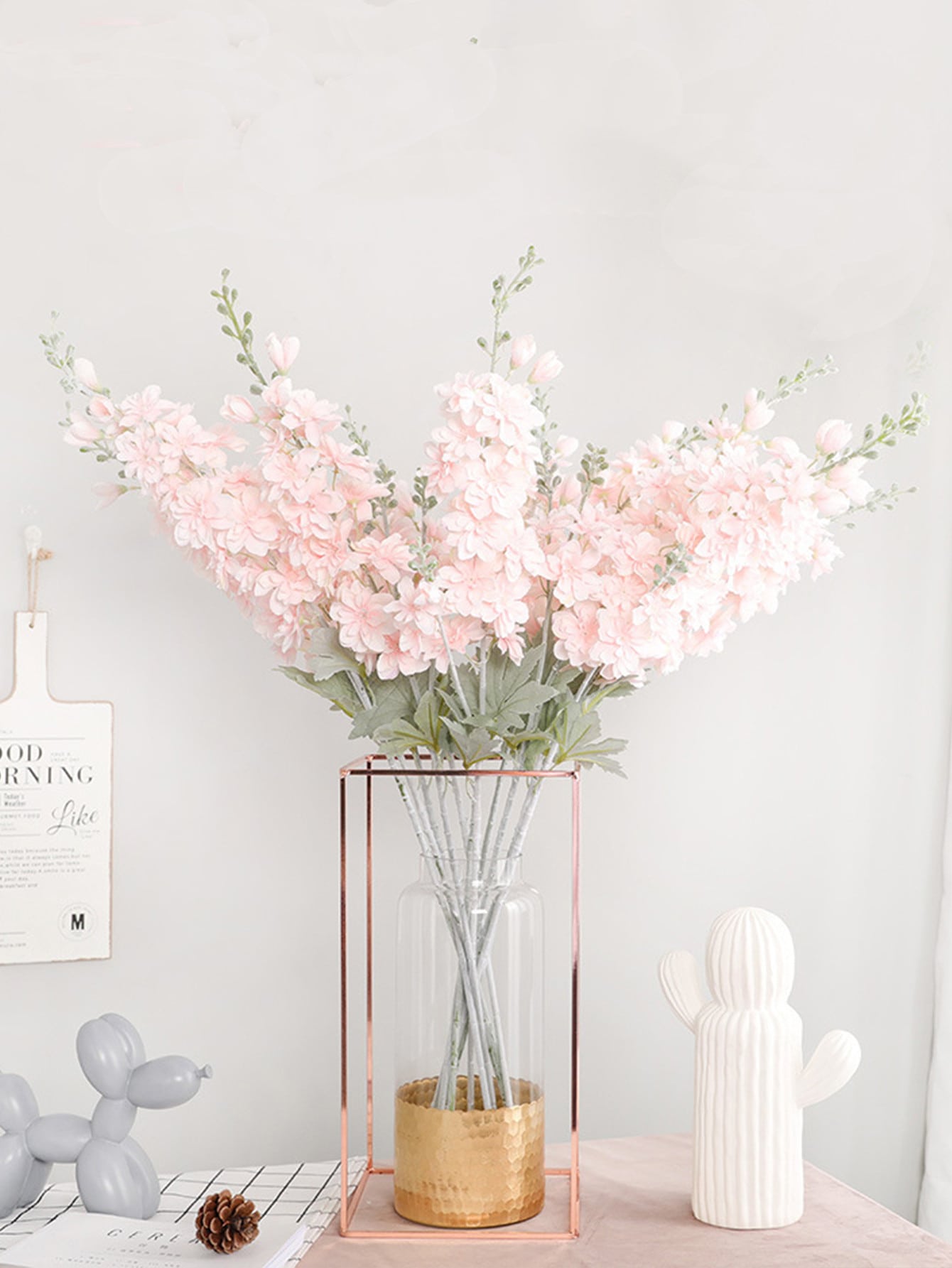 4pcs Artificial Delphinium Flowers – 33'' Silk Larkspur Stems for Home & Wedding Decor
