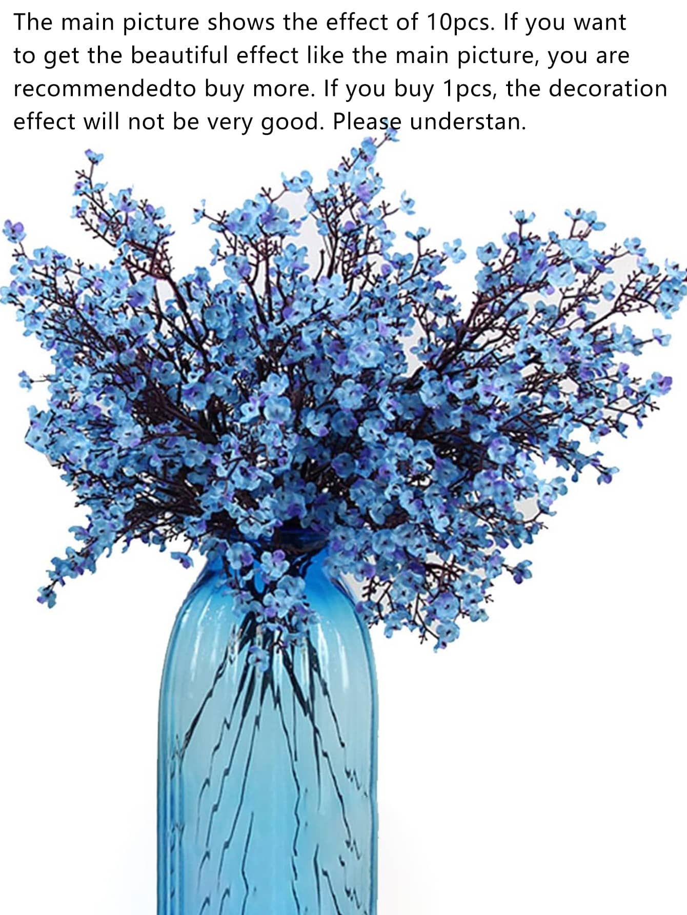 6PCS Artificial Flower Bouquet Babysbreath Wedding Decoration, Fake Plants Room Decor Fall Decor Fake Flowers Garden Autumn Decor Centerpieces Home Vase Decoration.