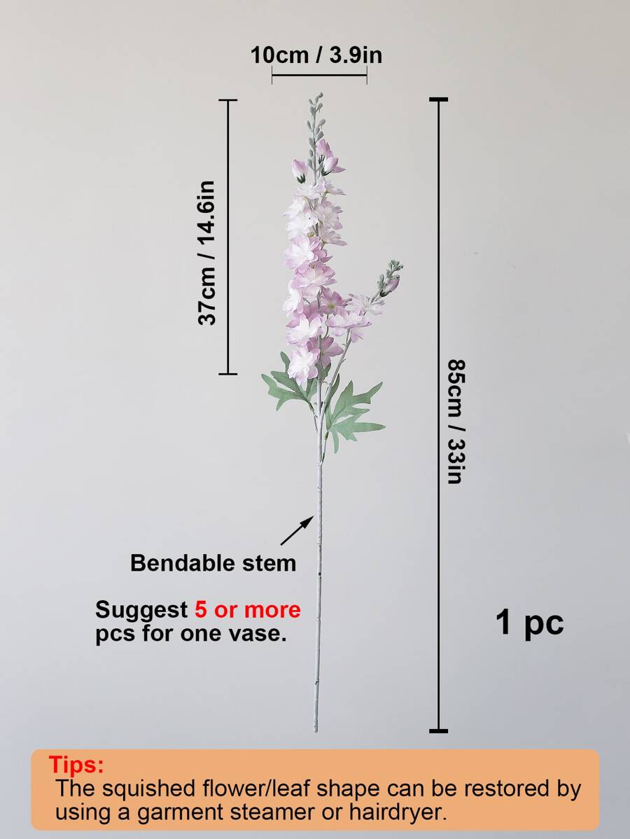 4pcs Artificial Delphinium Flowers – 33'' Silk Larkspur Stems for Home & Wedding Decor