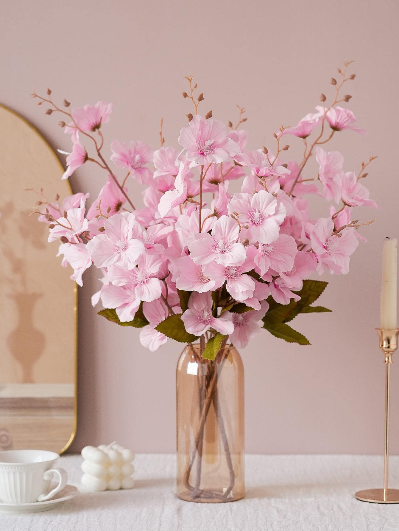 3pcs Artificial Daffodil & Magnolia Flowers – 65cm Stems for Wedding & Home Decor