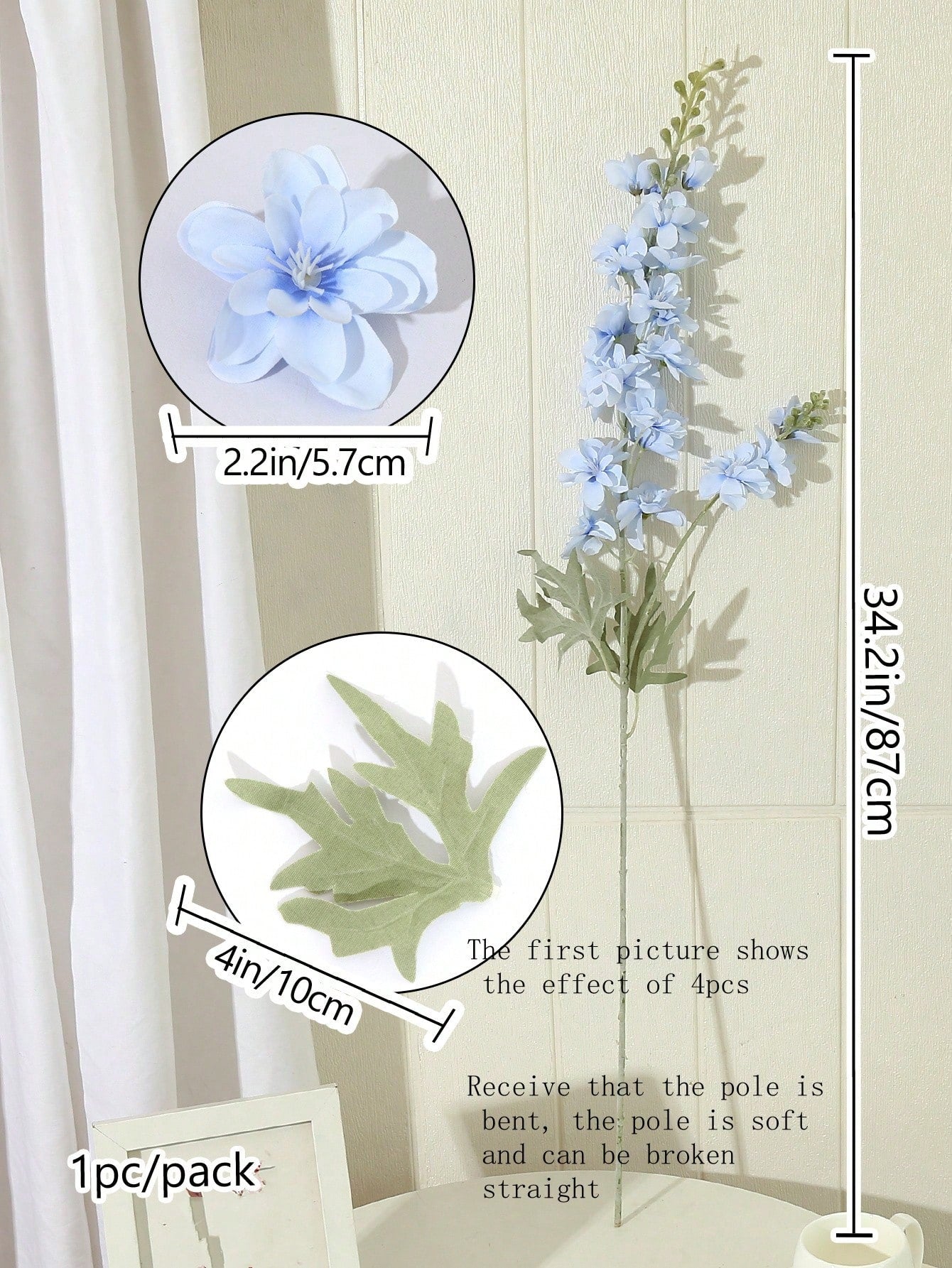 6/12pcs Artificial Delphinium Flowers – Silk Larkspur Stems in Multiple Colors for Wedding & Home Decor