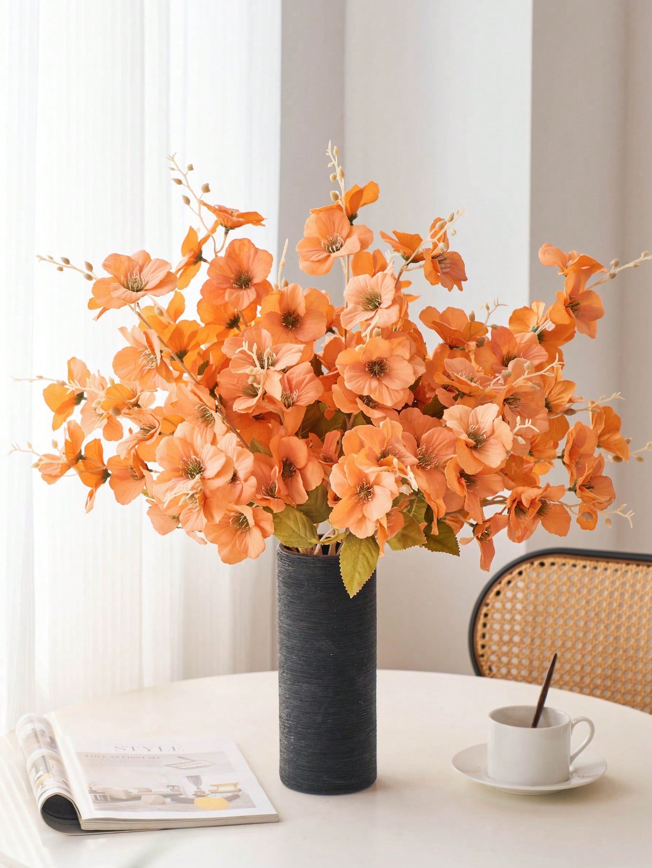 3pcs Artificial Daffodil & Magnolia Flowers – 65cm Stems for Wedding & Home Decor