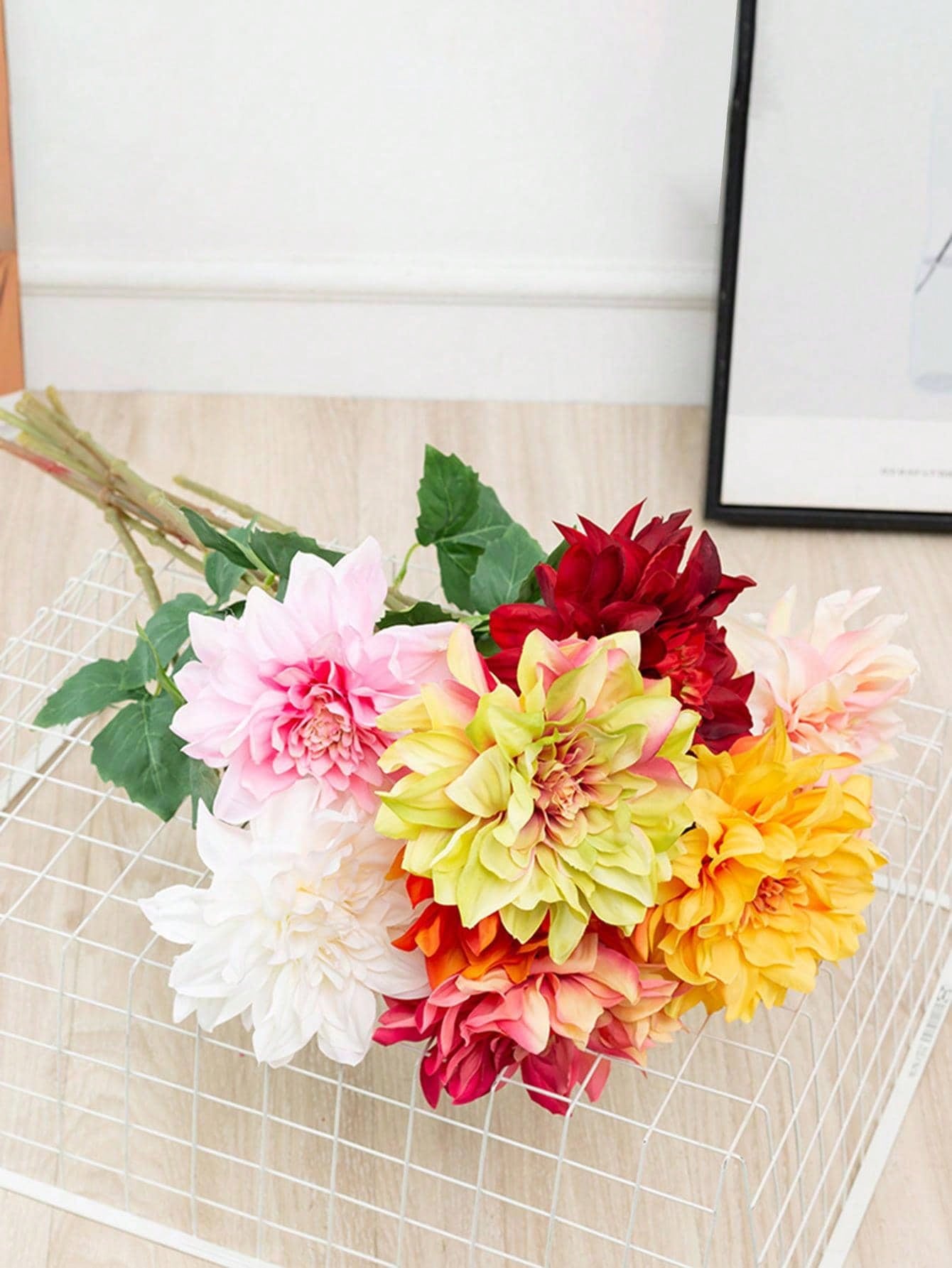 6pcs Artificial Dahlia Flowers – Perfect for Weddings, Home, and Party Decorations