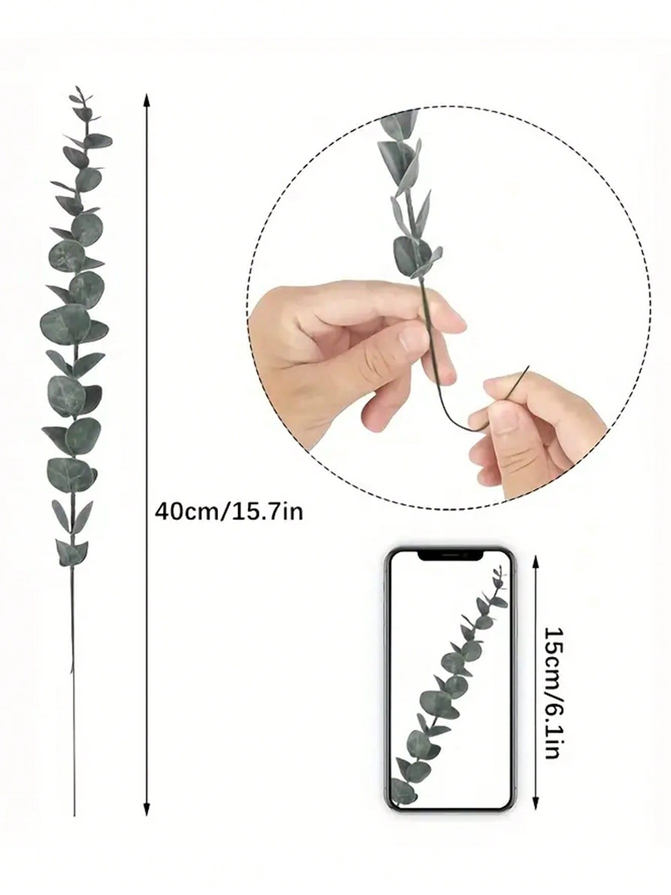 10/30/70Pcs Eucalyptus Stems Artificial Plants Faux Eucalyptus Branches Faux Eucalyptus Stem For Wedding Bouquet Home Decor, Spring Summer Decor