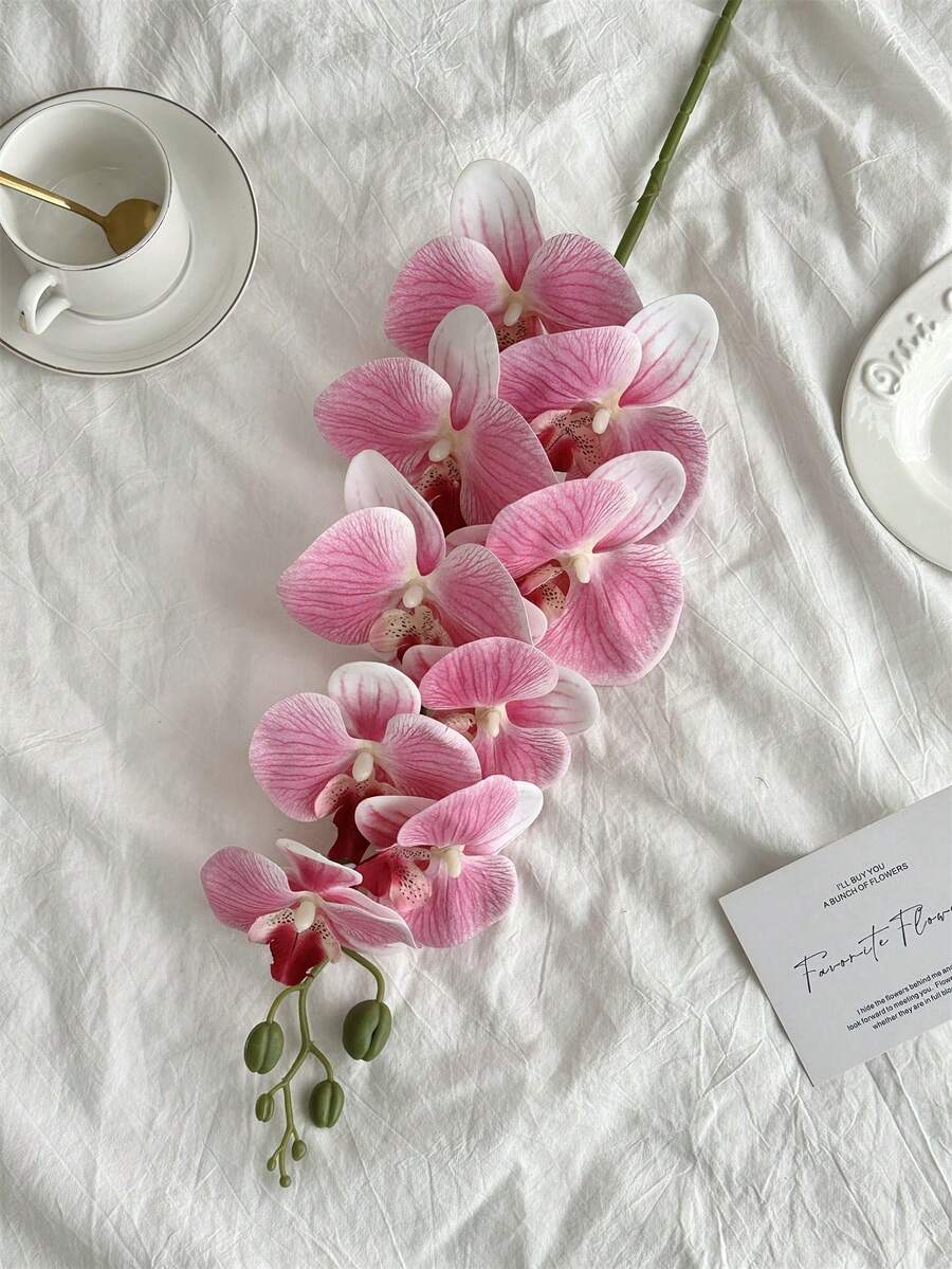 4pcs Artificial Orchid Stems – Real Touch Latex Phalaenopsis for Wedding & Home Decor