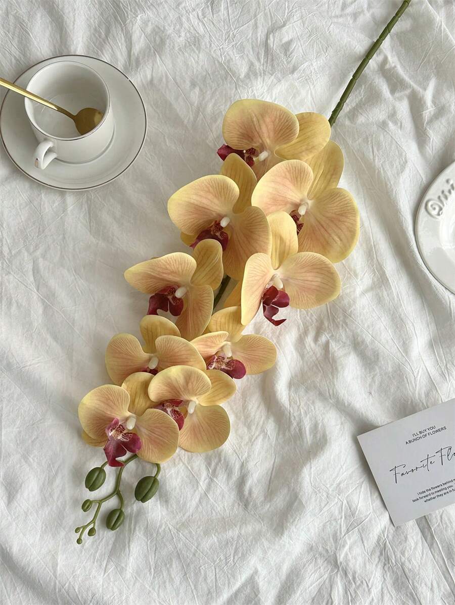 4pcs Artificial Orchid Stems – Real Touch Latex Phalaenopsis for Wedding & Home Decor