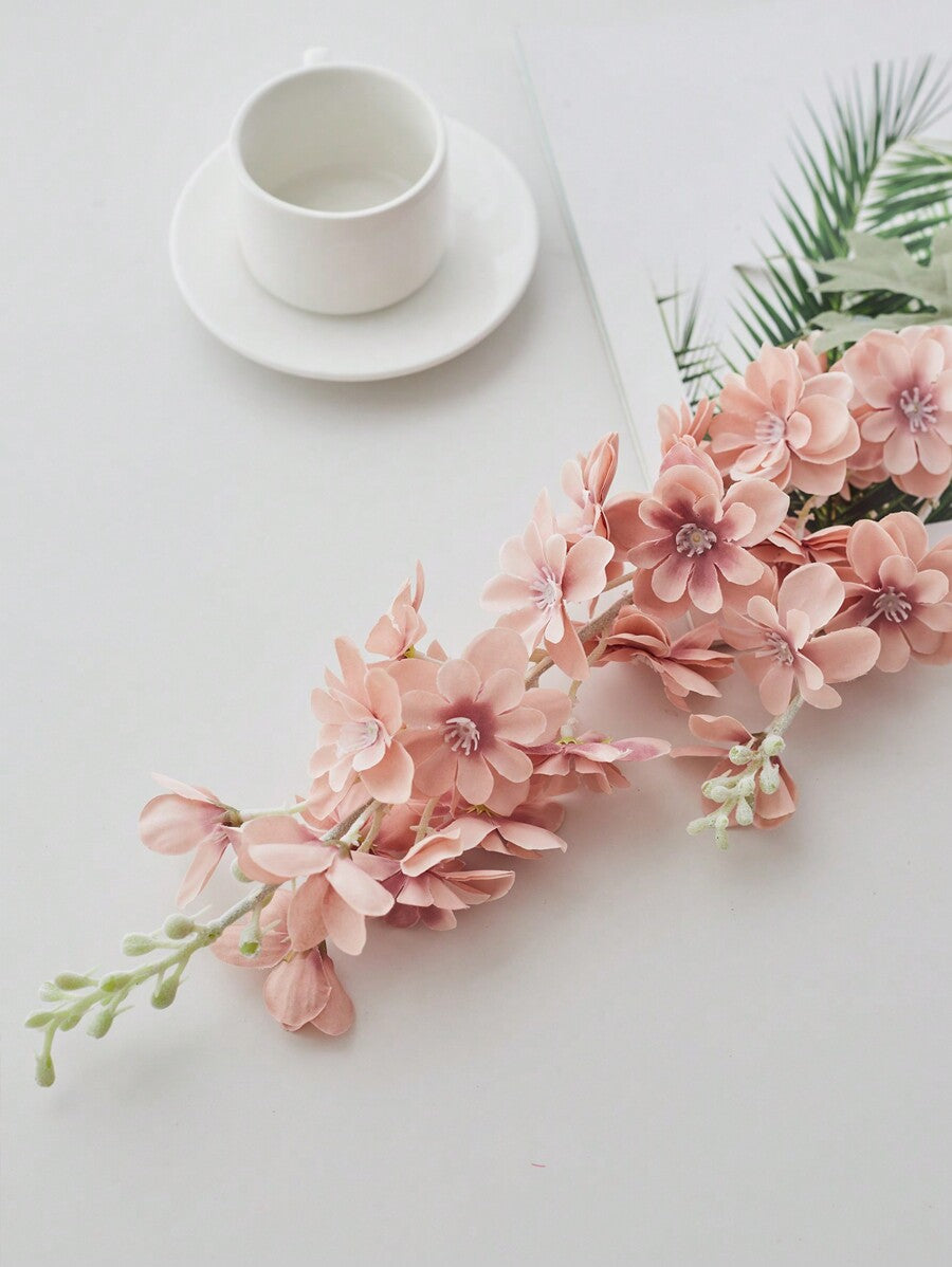 4pcs Artificial Delphinium Flowers – 33'' Silk Larkspur Stems for Home & Wedding Decor