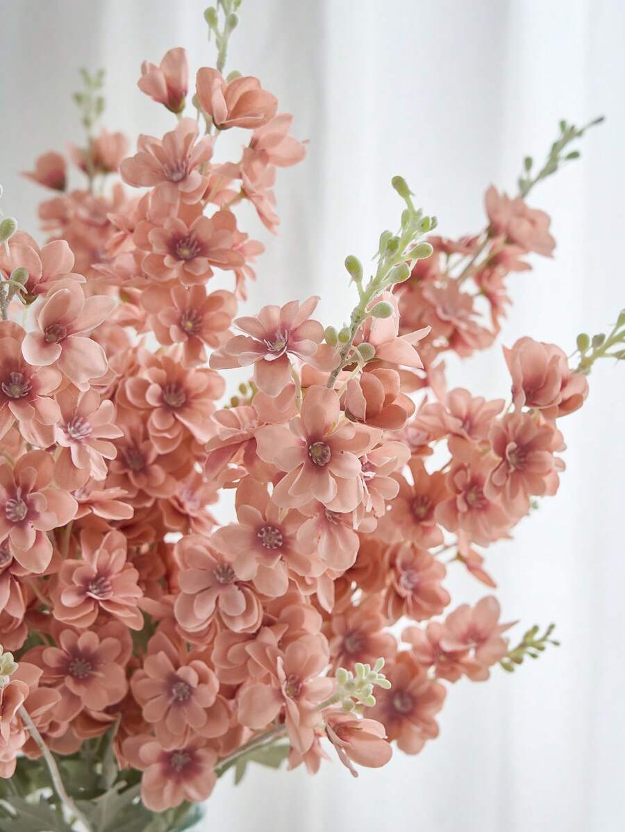 4pcs Artificial Delphinium Flowers – 33'' Silk Larkspur Stems for Home & Wedding Decor