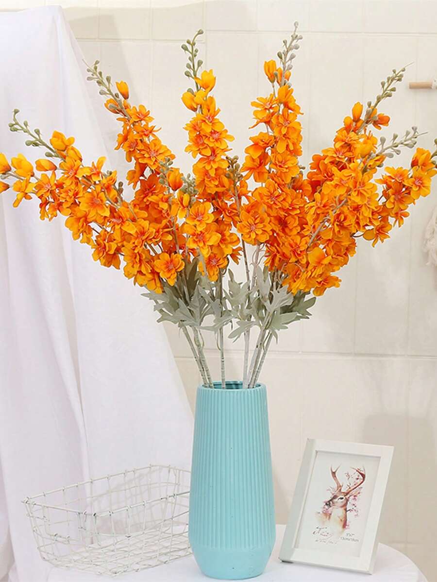 6/12pcs Artificial Delphinium Flowers – Silk Larkspur Stems in Multiple Colors for Wedding & Home Decor
