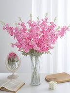 4pcs Artificial Delphinium Flowers – 33'' Silk Larkspur Stems for Home & Wedding Decor