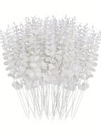 10/30/70Pcs Eucalyptus Stems Artificial Plants Faux Eucalyptus Branches Faux Eucalyptus Stem For Wedding Bouquet Home Decor, Spring Summer Decor