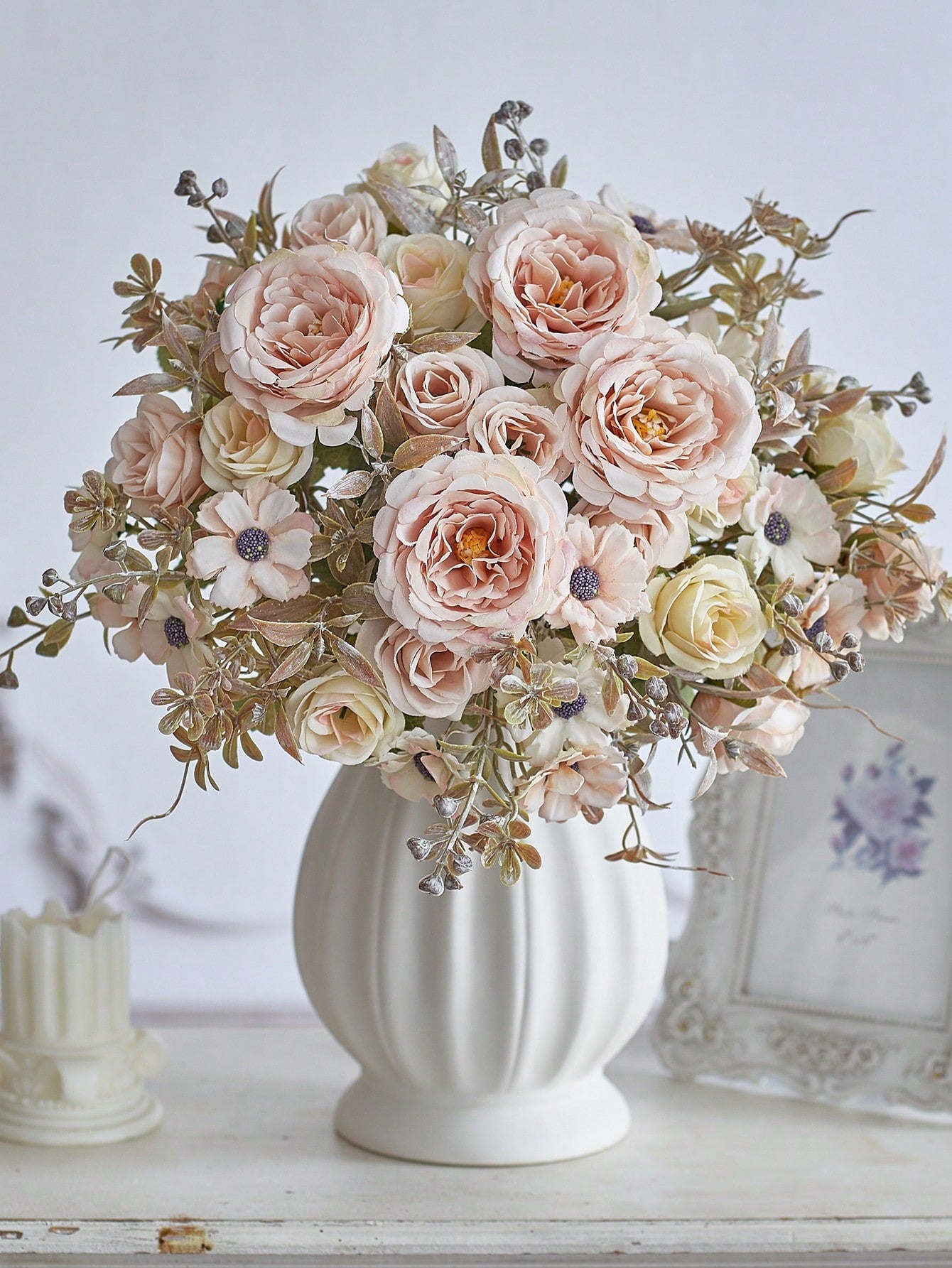 3/6pcs Artificial Rose & Peony Bouquet – Silk Flowers for Wedding & Home Decor