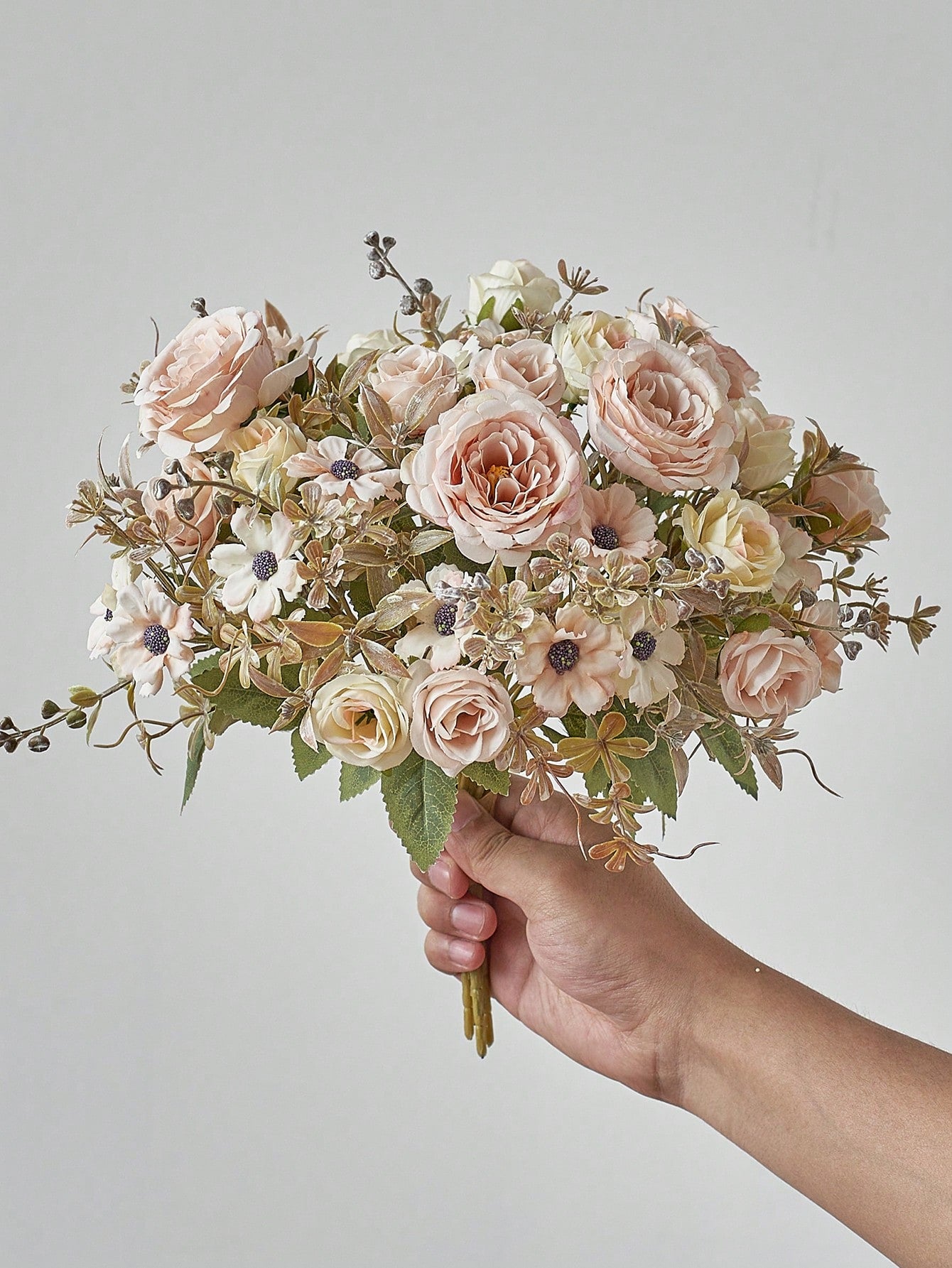 3/6pcs Artificial Rose & Peony Bouquet – Silk Flowers for Wedding & Home Decor