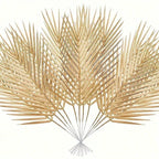 30/60pcs Gold Artificial Palm Leaves – 17.3in Faux Foliage for Wedding & Home Decor