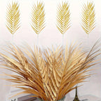 30/60pcs Gold Artificial Palm Leaves – 17.3in Faux Foliage for Wedding & Home Decor