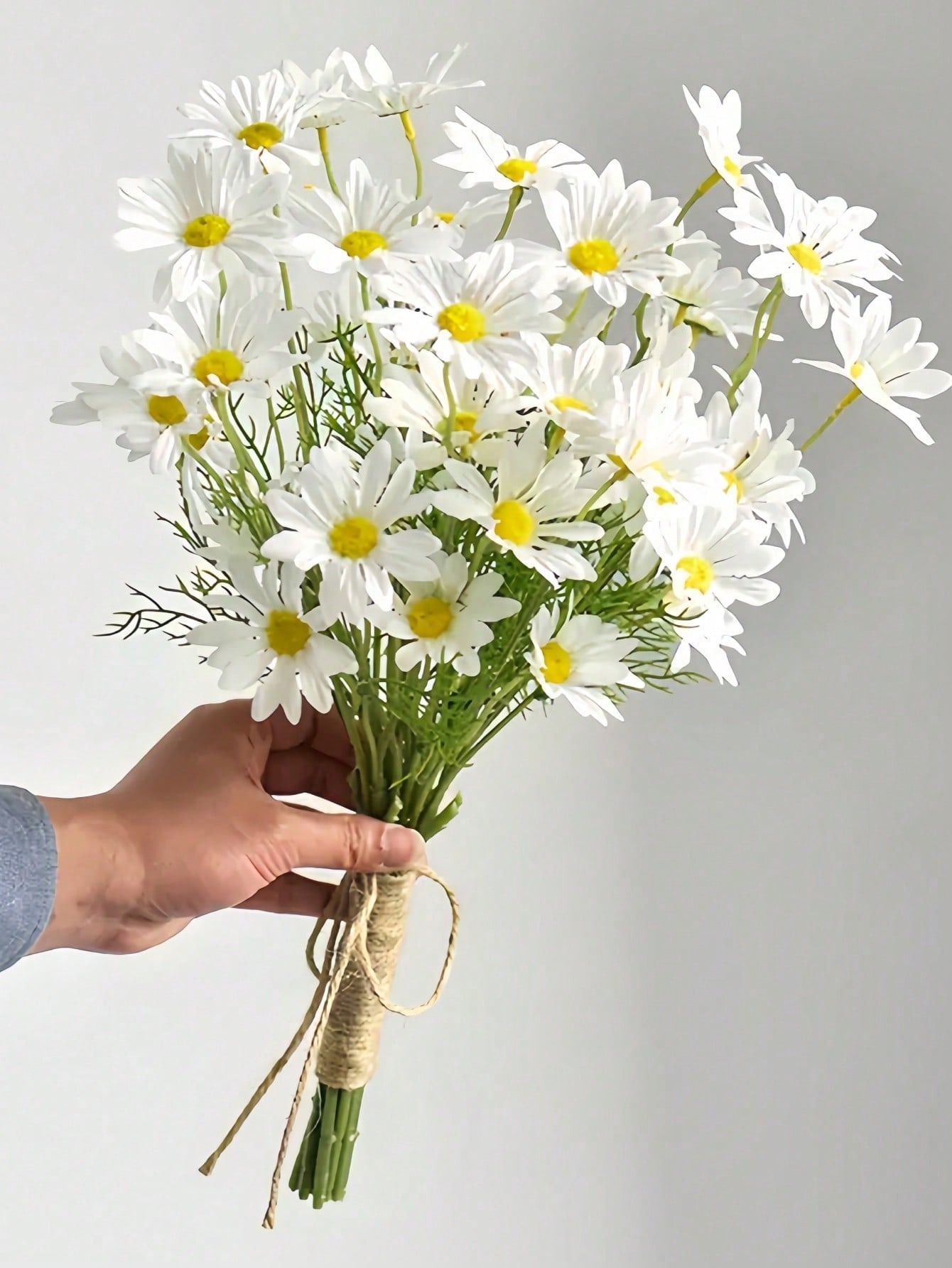 12PCS Chamomile Simulation Flower, European Table Small Daisy Fake Flower Home Decoration