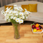 12PCS Chamomile Simulation Flower, European Table Small Daisy Fake Flower Home Decoration