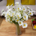 12PCS Chamomile Simulation Flower, European Table Small Daisy Fake Flower Home Decoration