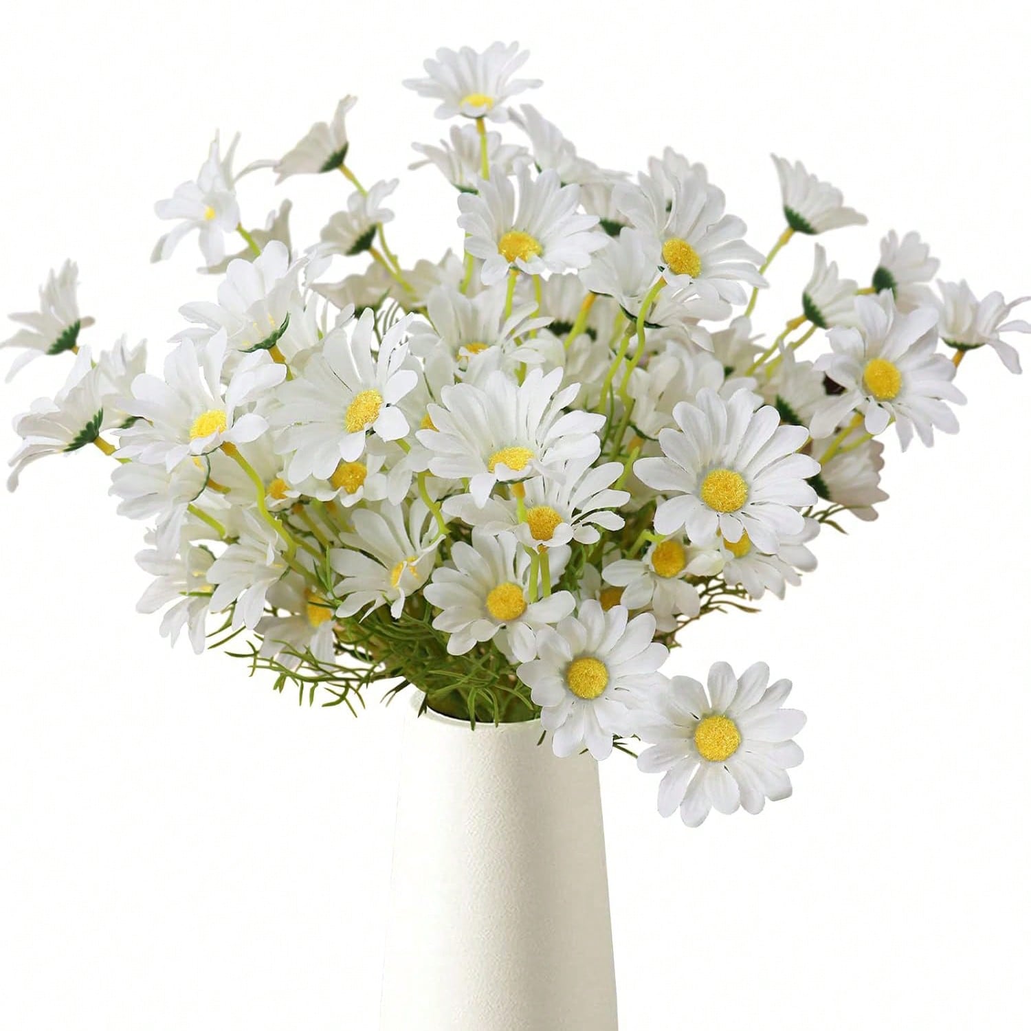 12PCS Chamomile Simulation Flower, European Table Small Daisy Fake Flower Home Decoration