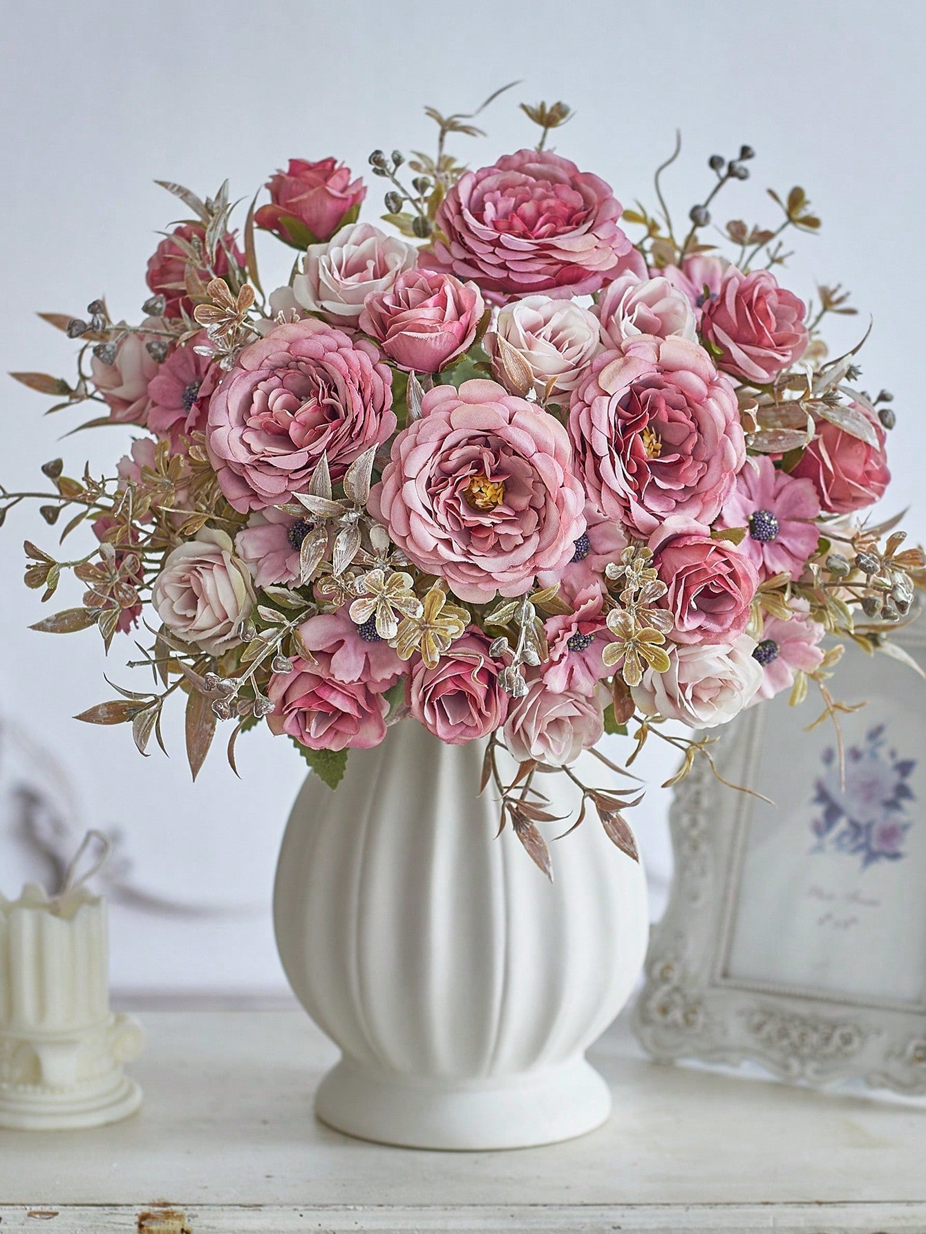 3/6pcs Artificial Rose & Peony Bouquet – Silk Flowers for Wedding & Home Decor