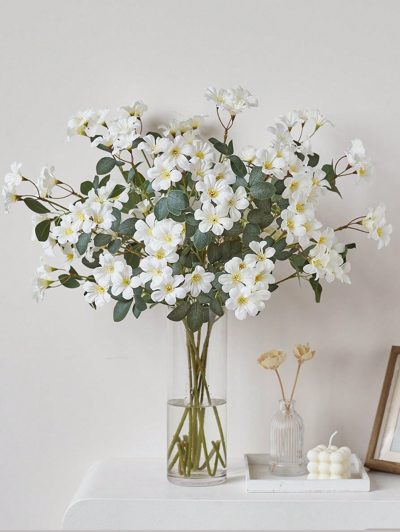 3pcs Artificial Daffodil & Magnolia Flowers – 65cm Stems for Wedding & Home Decor