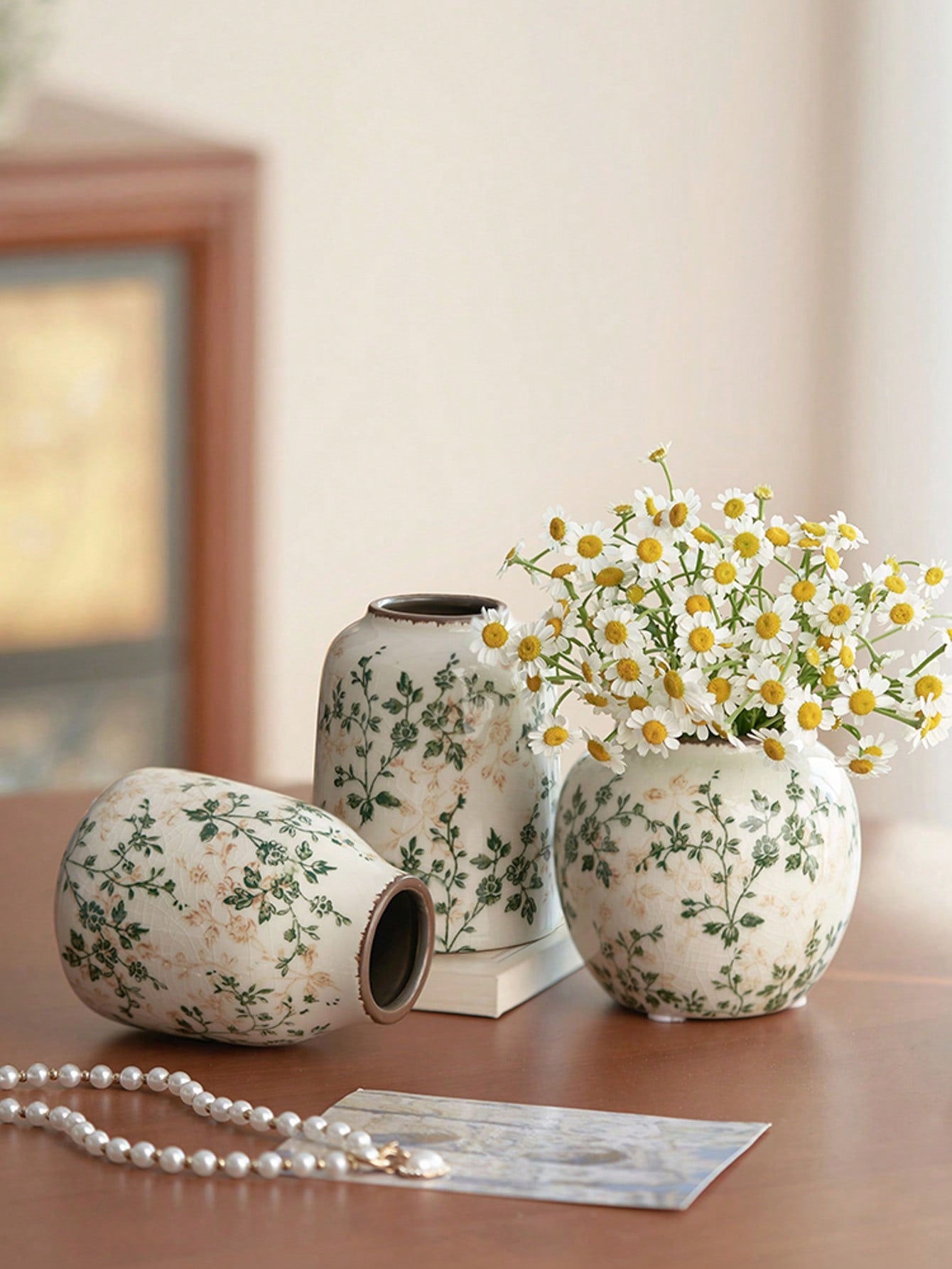 Handmade Vintage Ceramic Vase – Crackle Glaze, Rustic & Boho Home Decor