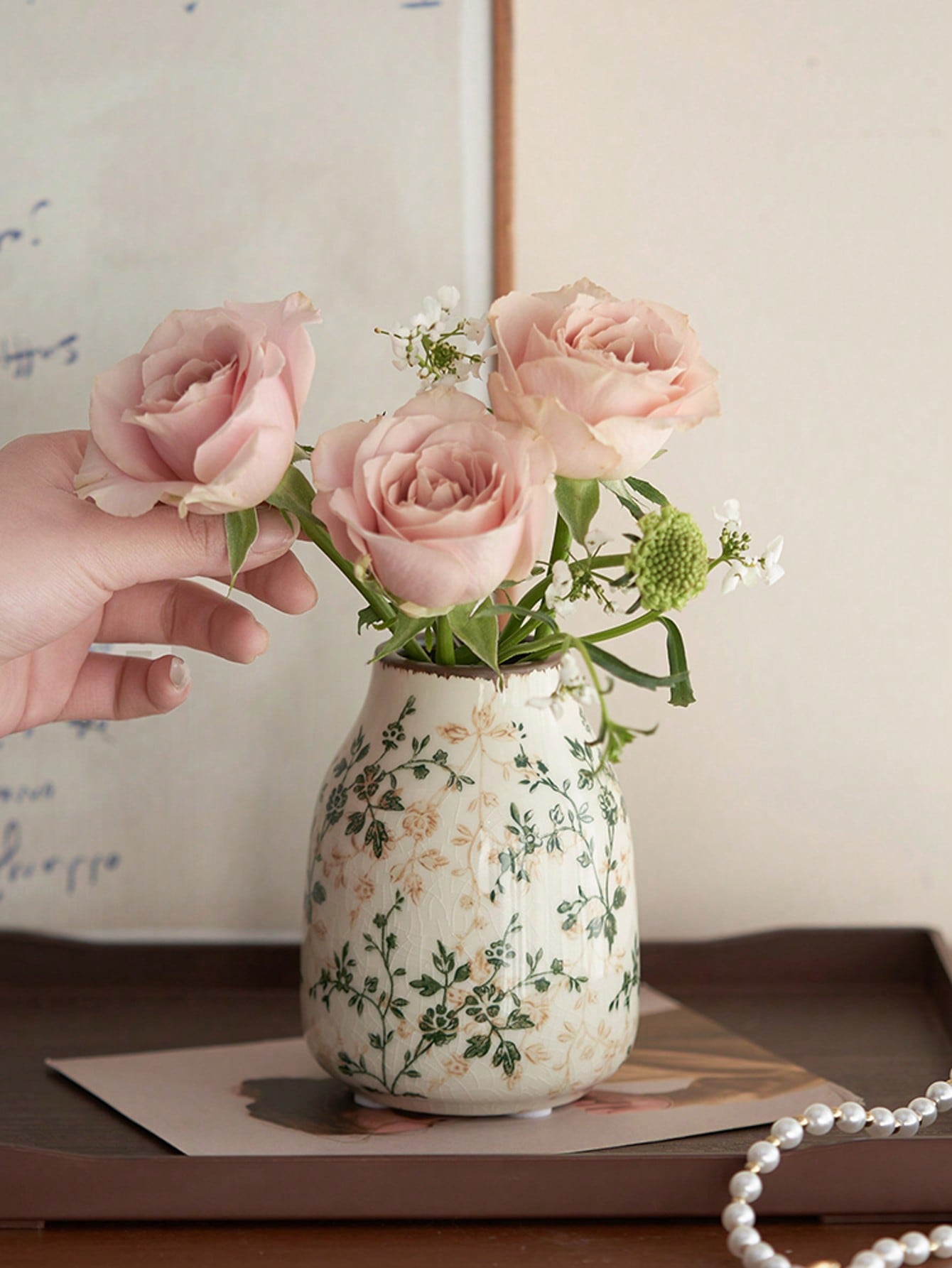 Handmade Vintage Ceramic Vase – Crackle Glaze, Rustic & Boho Home Decor