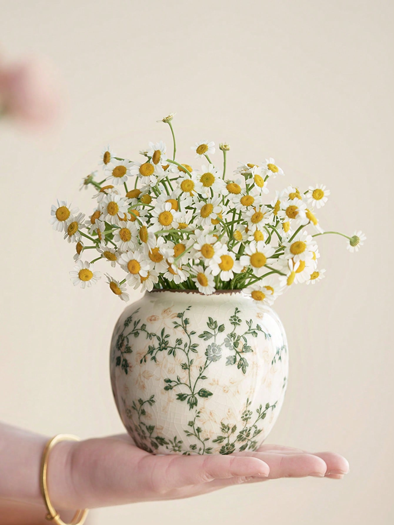 Handmade Vintage Ceramic Vase – Crackle Glaze, Rustic & Boho Home Decor