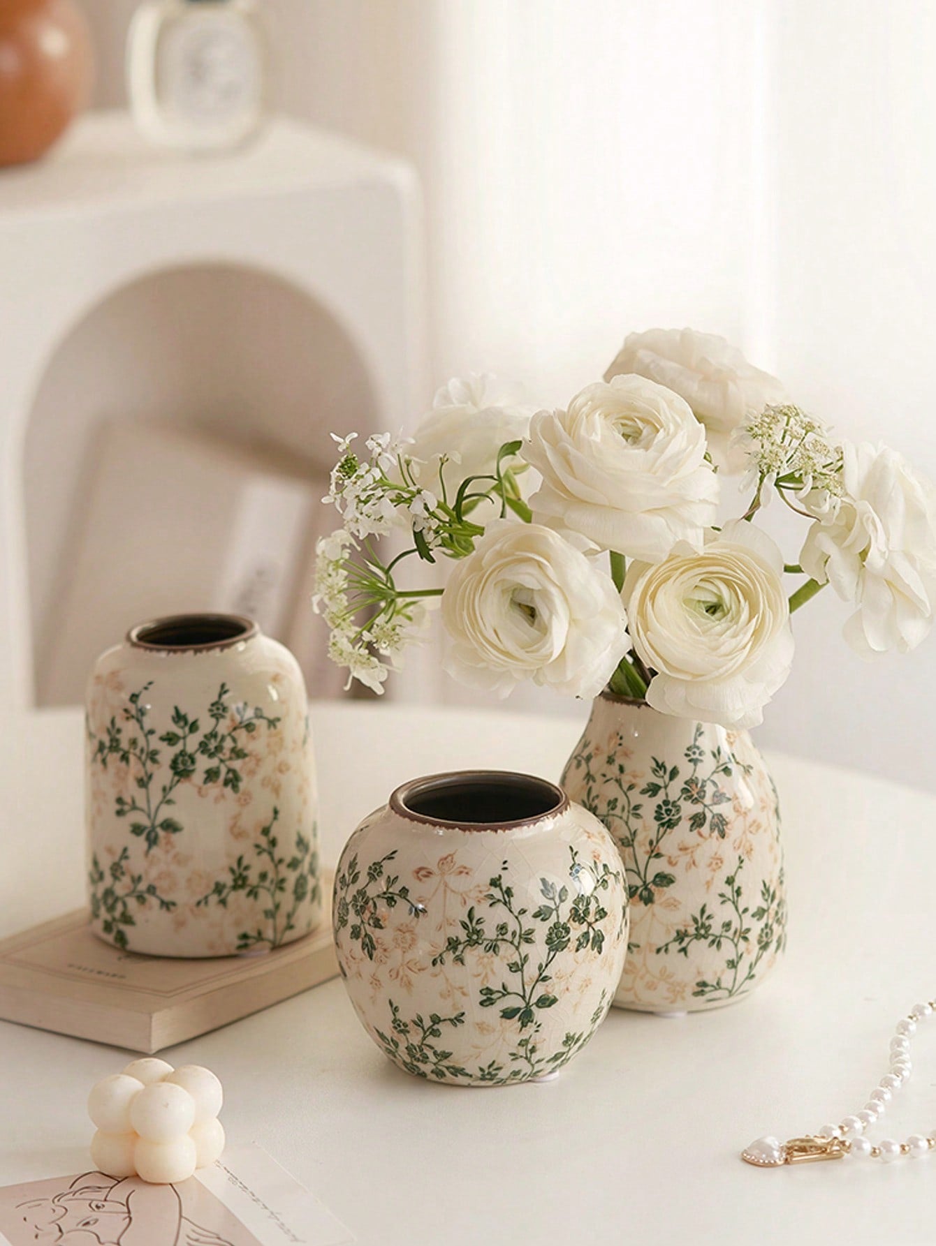 Handmade Vintage Ceramic Vase – Crackle Glaze, Rustic & Boho Home Decor