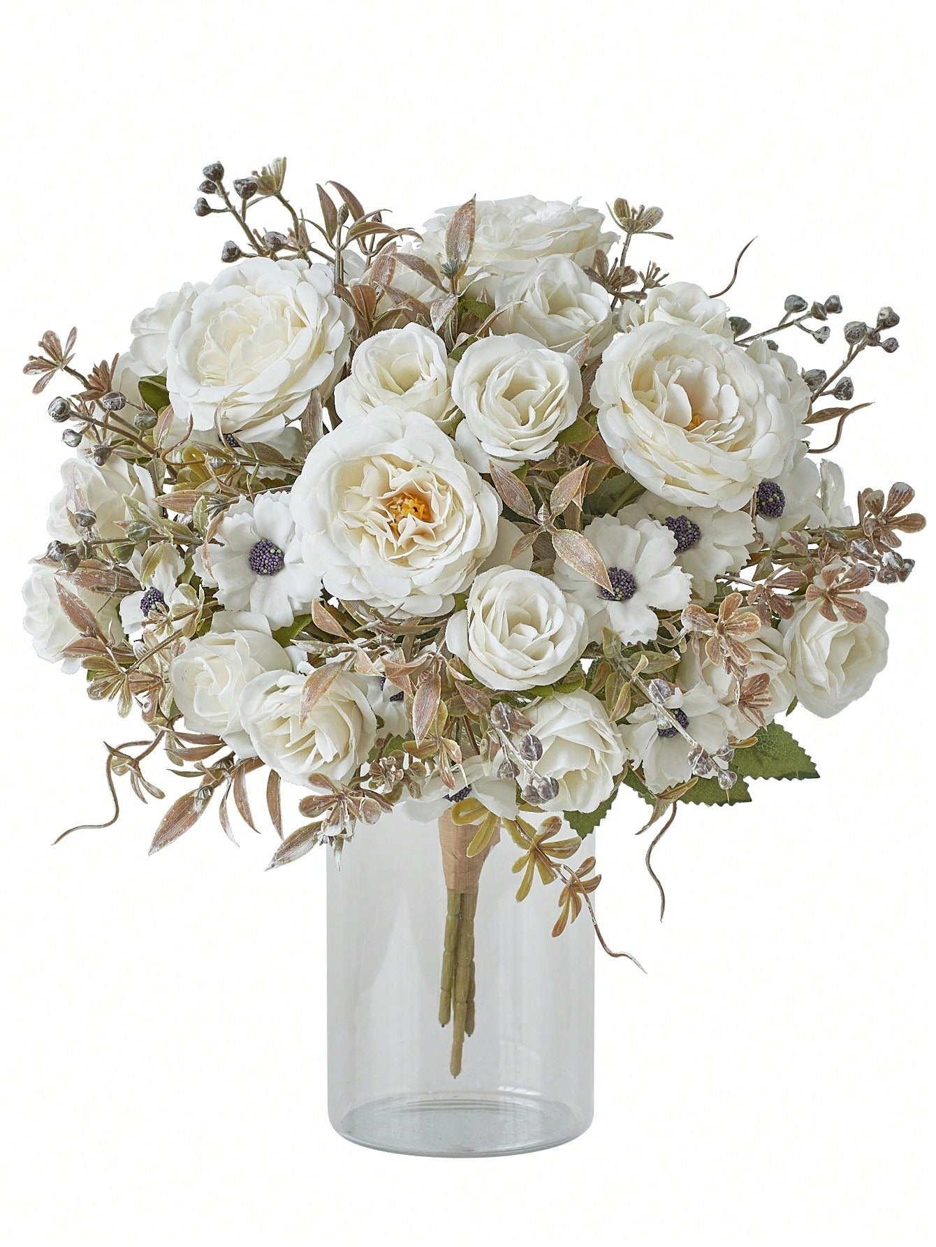 3/6pcs Artificial Rose & Peony Bouquet – Silk Flowers for Wedding & Home Decor