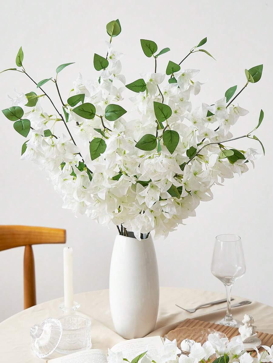 12pcs Artificial Bougainvillea Flowers – 31in Silk Stems for Wedding & Home Decor