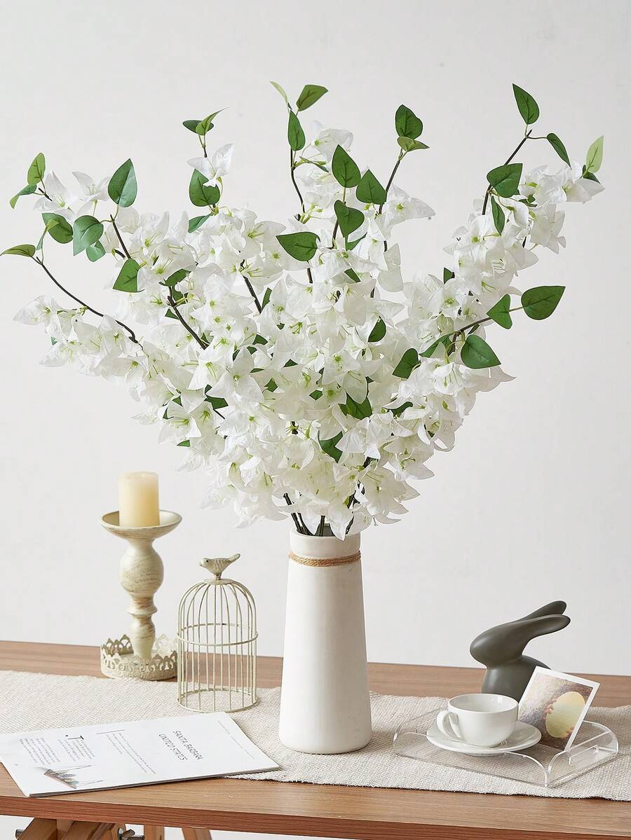12pcs Artificial Bougainvillea Flowers – 31in Silk Stems for Wedding & Home Decor