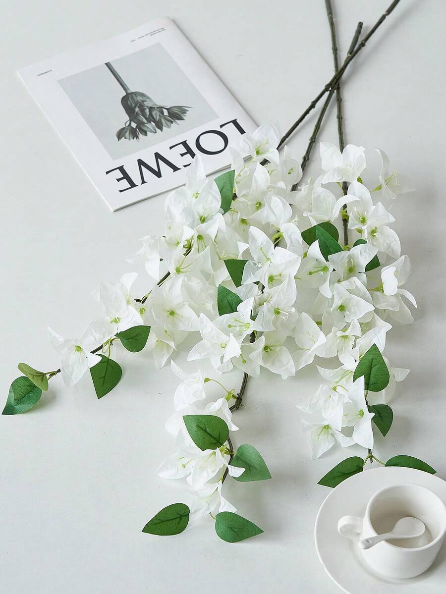 12pcs Artificial Bougainvillea Flowers – 31in Silk Stems for Wedding & Home Decor