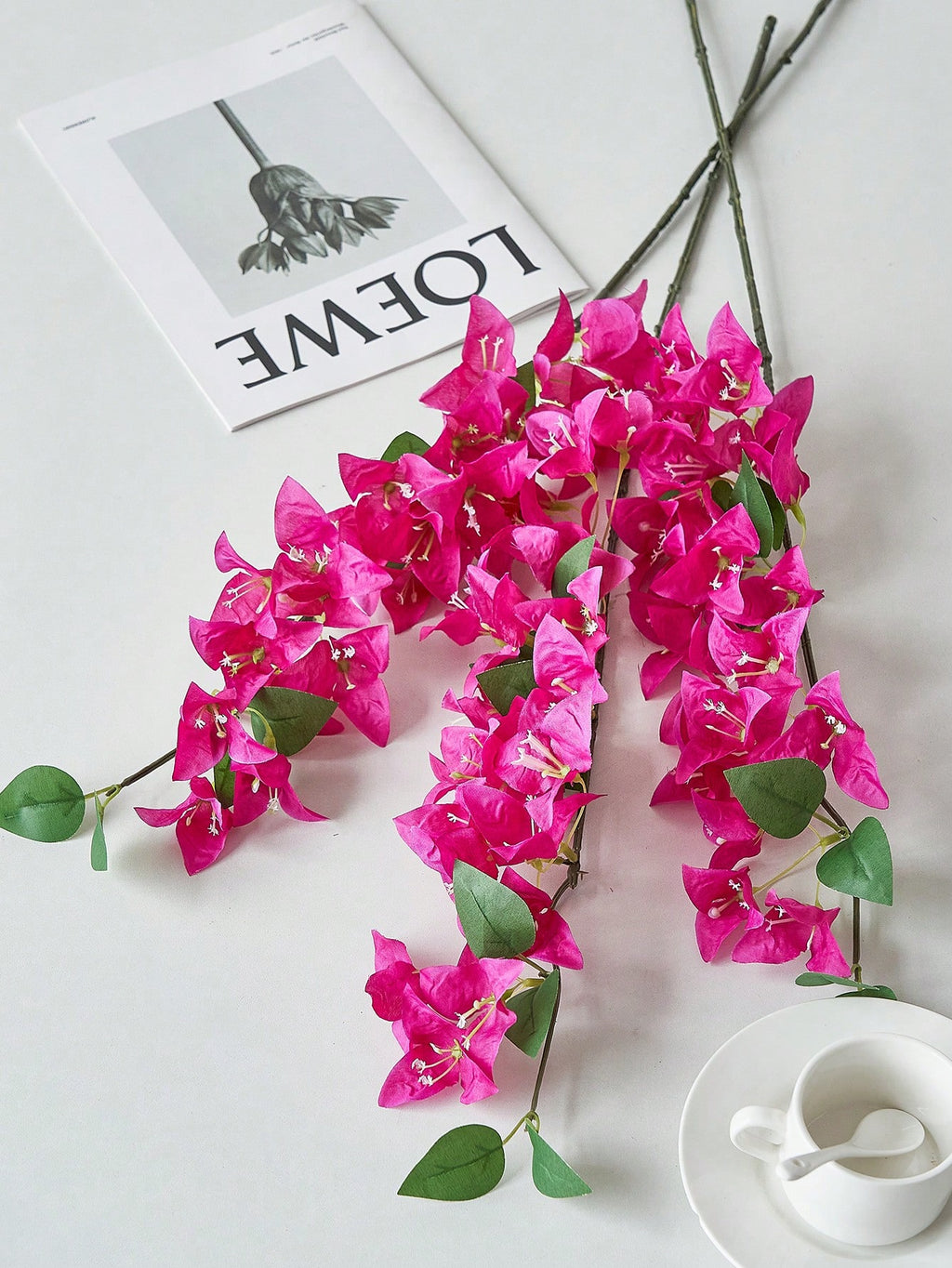 12pcs Artificial Bougainvillea Flowers – 31in Silk Stems for Wedding & Home Decor