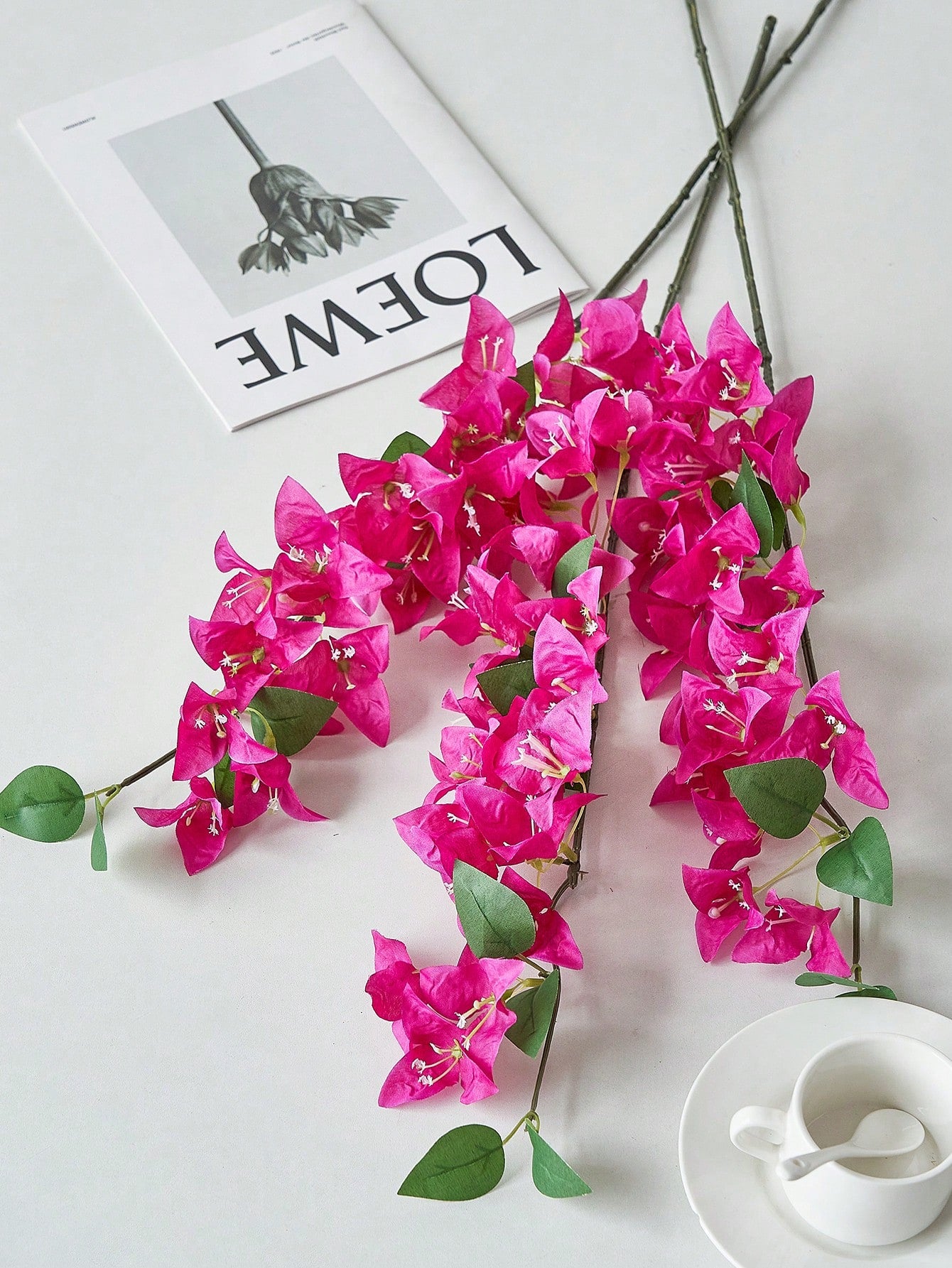 12pcs Artificial Bougainvillea Flowers – 31in Silk Stems for Wedding & Home Decor