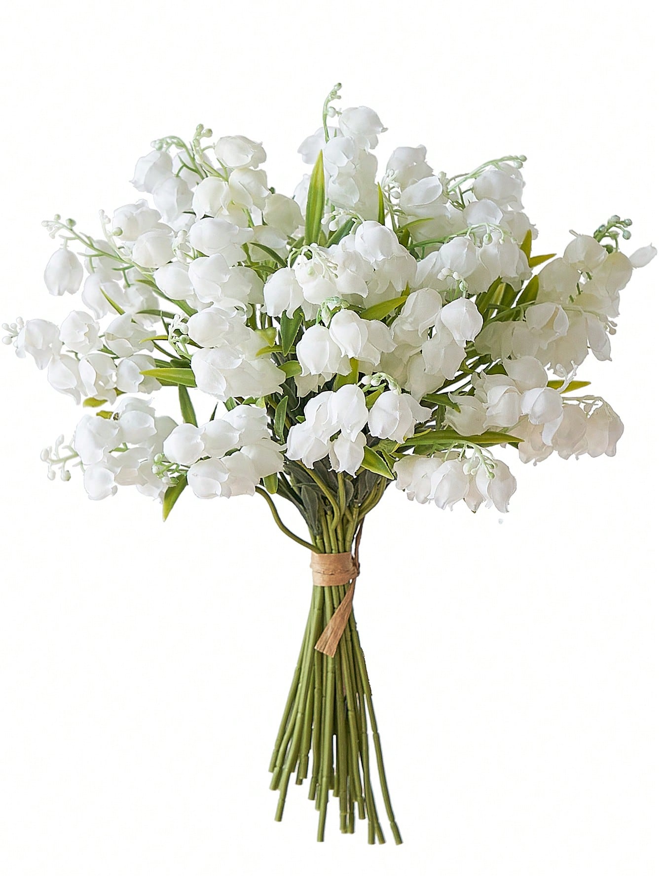6/12cs Artificial Lily Of The Valley Faux White Bell Flowers Wind Chime Orchid Silk Flowers Wedding Bouquet, May Flower Table Centerpieces For Home Garden Wedding Party Decor
