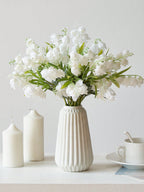 6/12cs Artificial Lily Of The Valley Faux White Bell Flowers Wind Chime Orchid Silk Flowers Wedding Bouquet, May Flower Table Centerpieces For Home Garden Wedding Party Decor