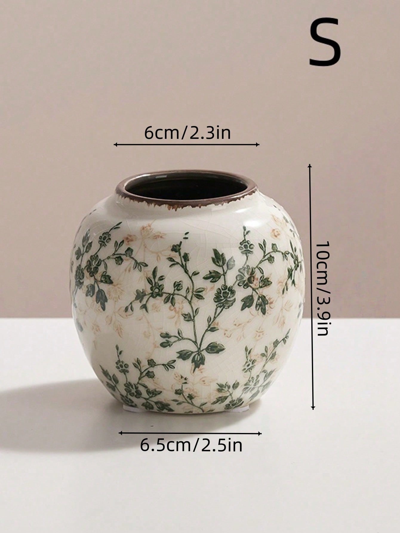 Handmade Vintage Ceramic Vase – Crackle Glaze, Rustic & Boho Home Decor