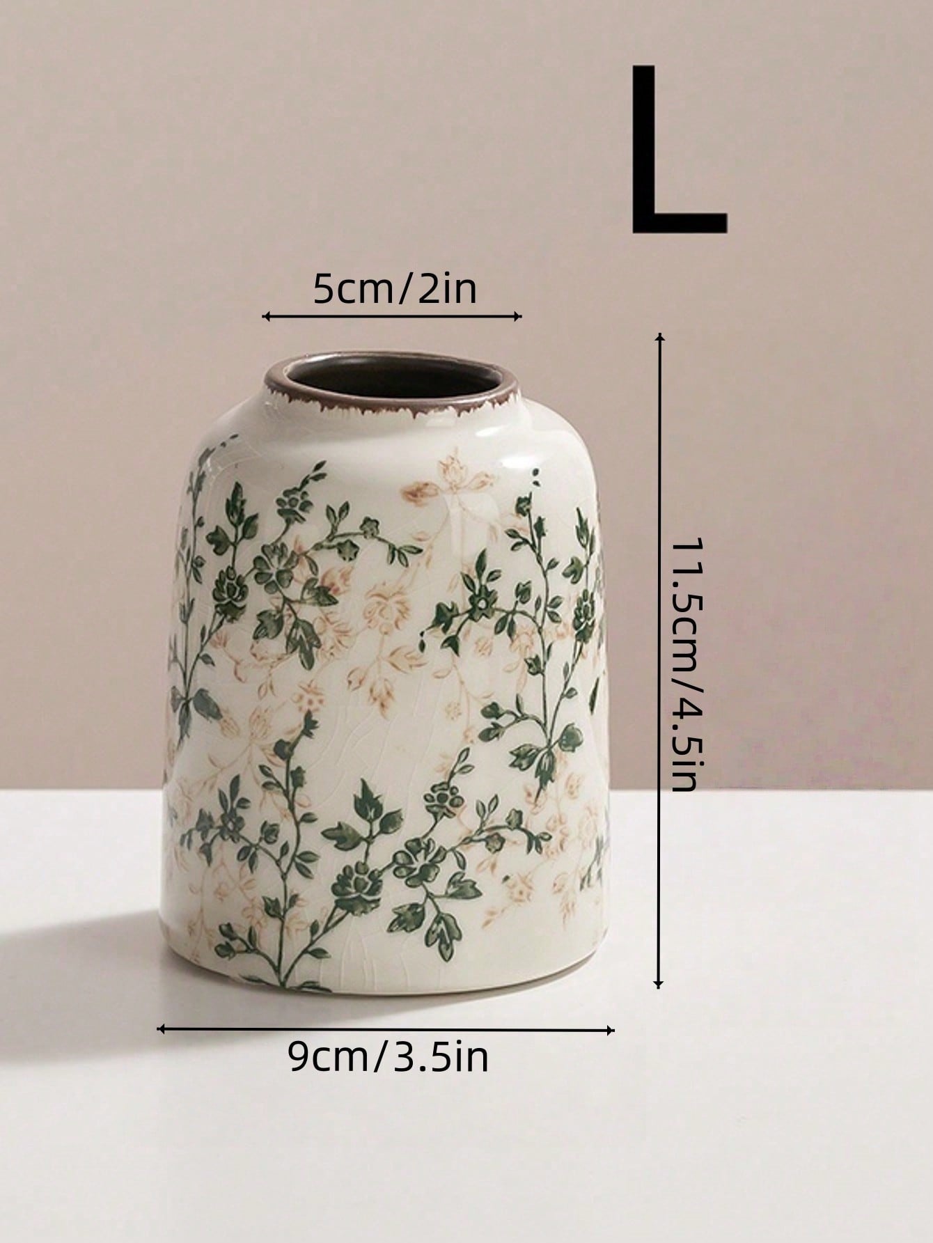 Handmade Vintage Ceramic Vase – Crackle Glaze, Rustic & Boho Home Decor