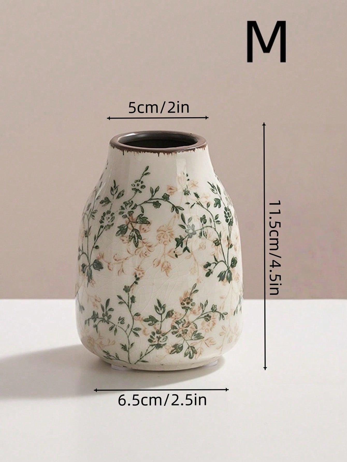 Handmade Vintage Ceramic Vase – Crackle Glaze, Rustic & Boho Home Decor
