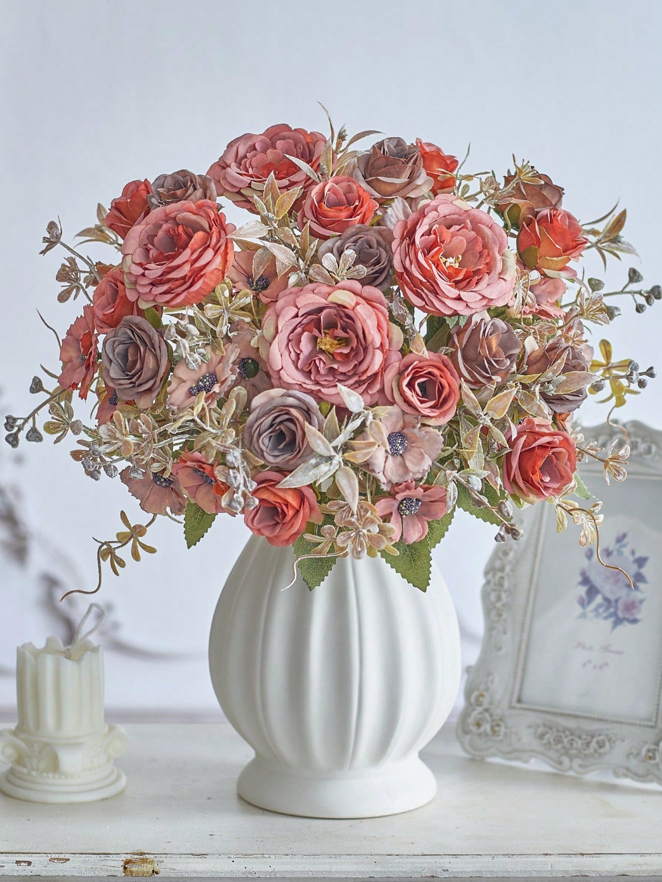 3/6pcs Artificial Rose & Peony Bouquet – Silk Flowers for Wedding & Home Decor
