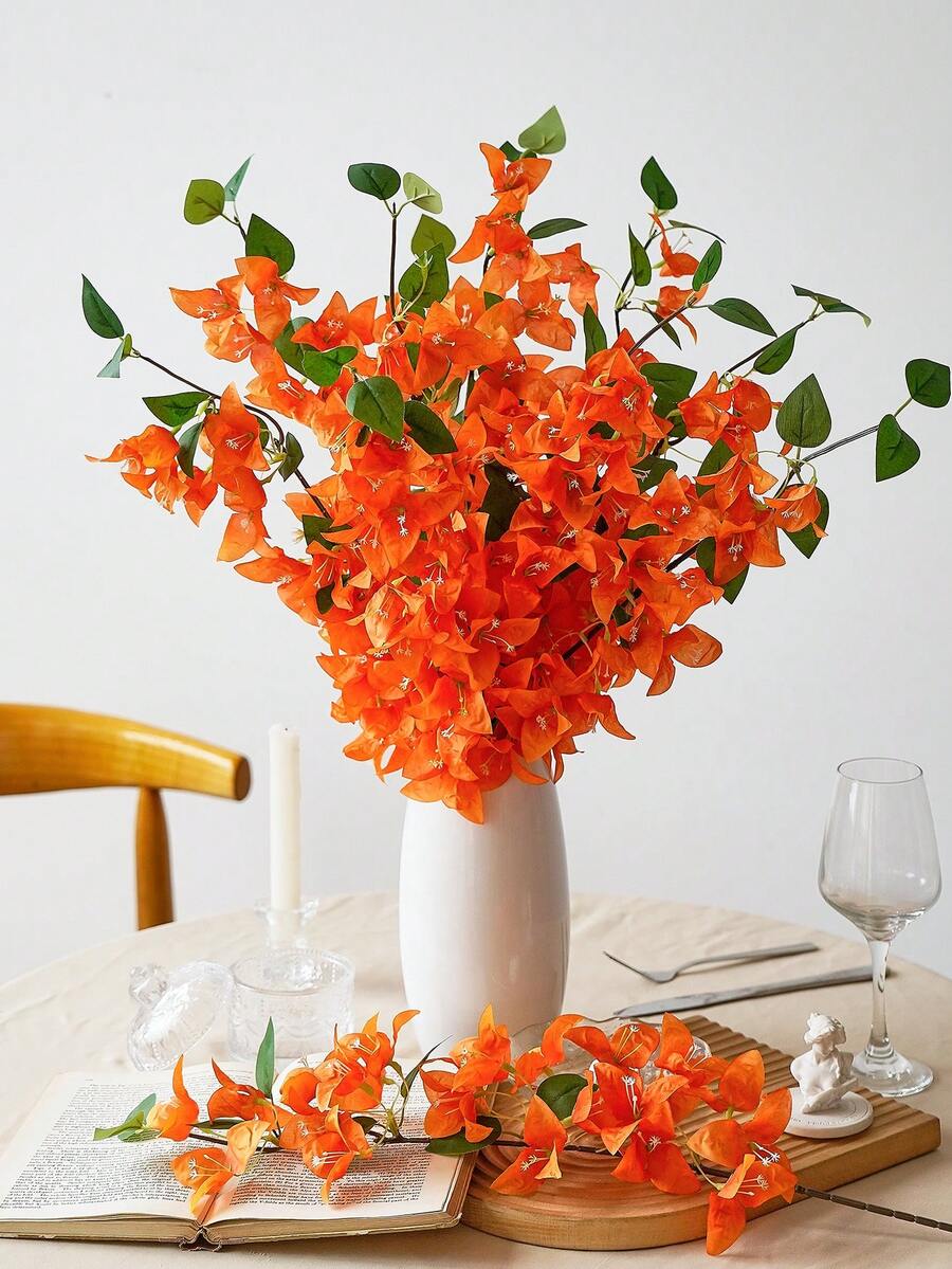 12pcs Artificial Bougainvillea Flowers – 31in Silk Stems for Wedding & Home Decor
