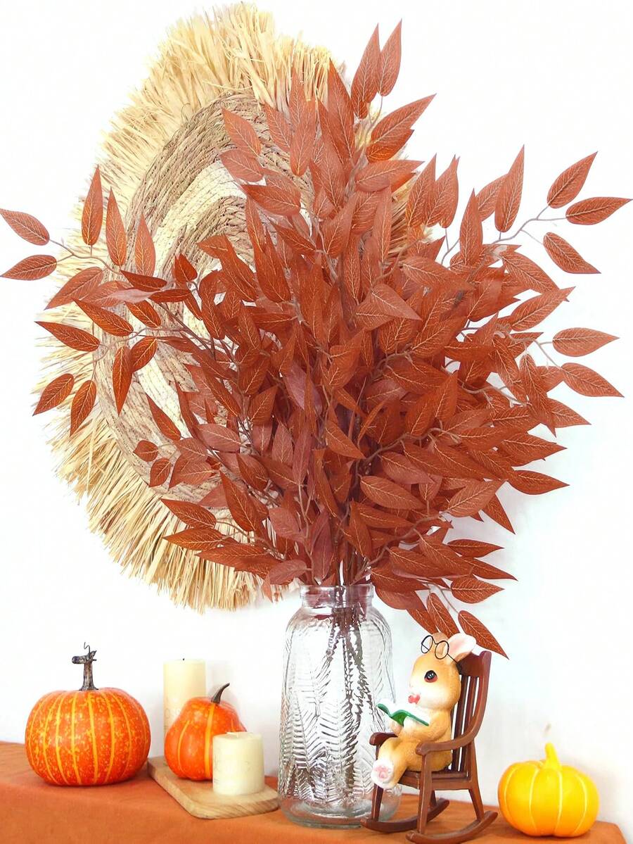 12/24pcs Premium Italian Faux Leaf Stems – Wedding & Home Decor