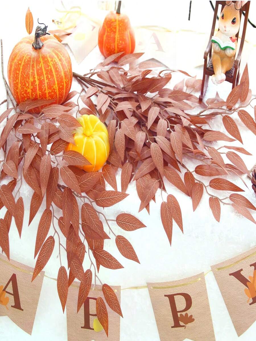 12/24pcs Premium Italian Faux Leaf Stems – Wedding & Home Decor