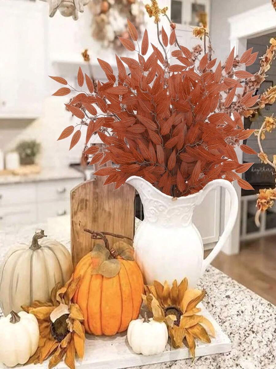 12/24pcs Premium Italian Faux Leaf Stems – Wedding & Home Decor