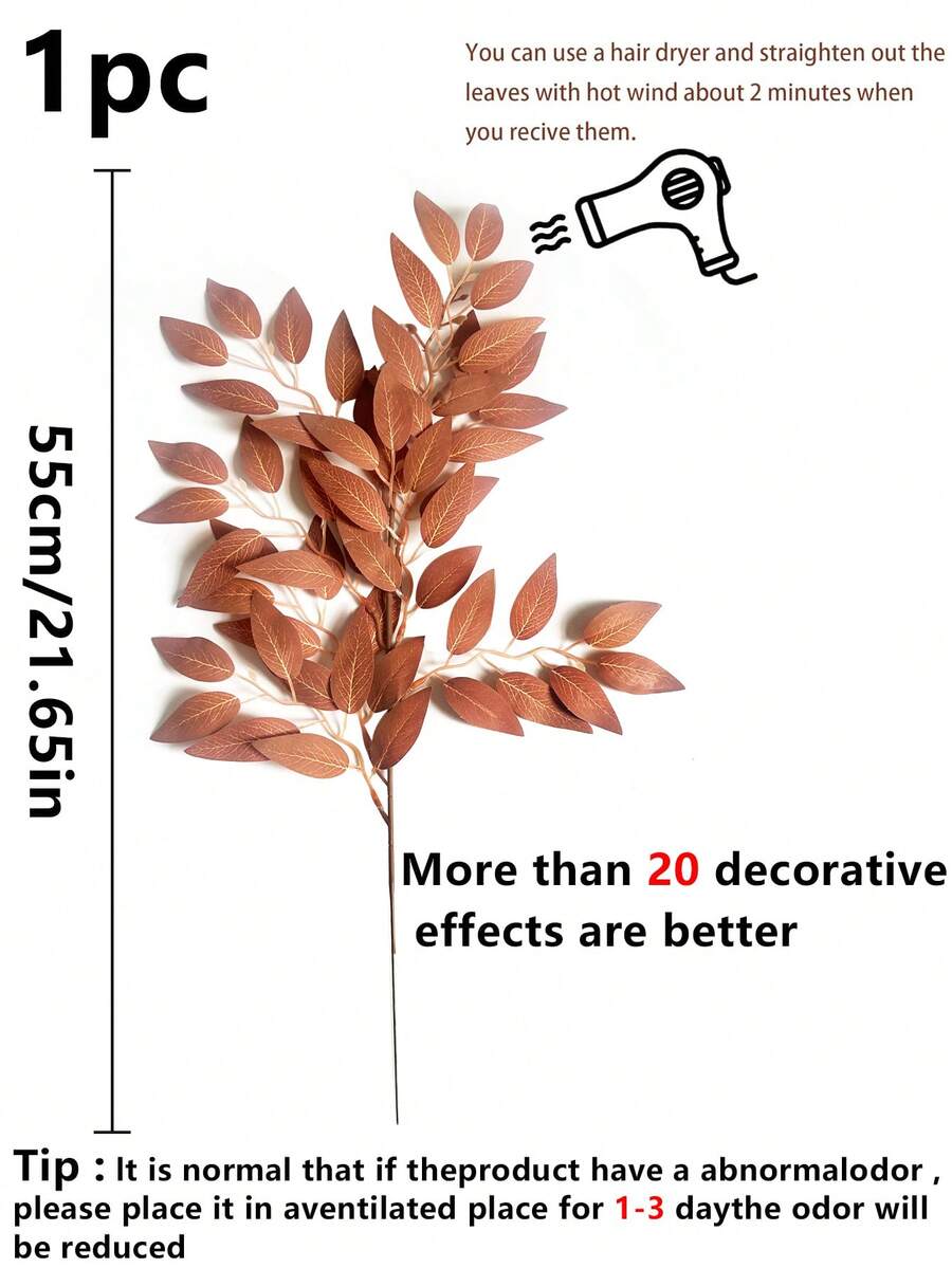 12/24pcs Premium Italian Faux Leaf Stems – Wedding & Home Decor