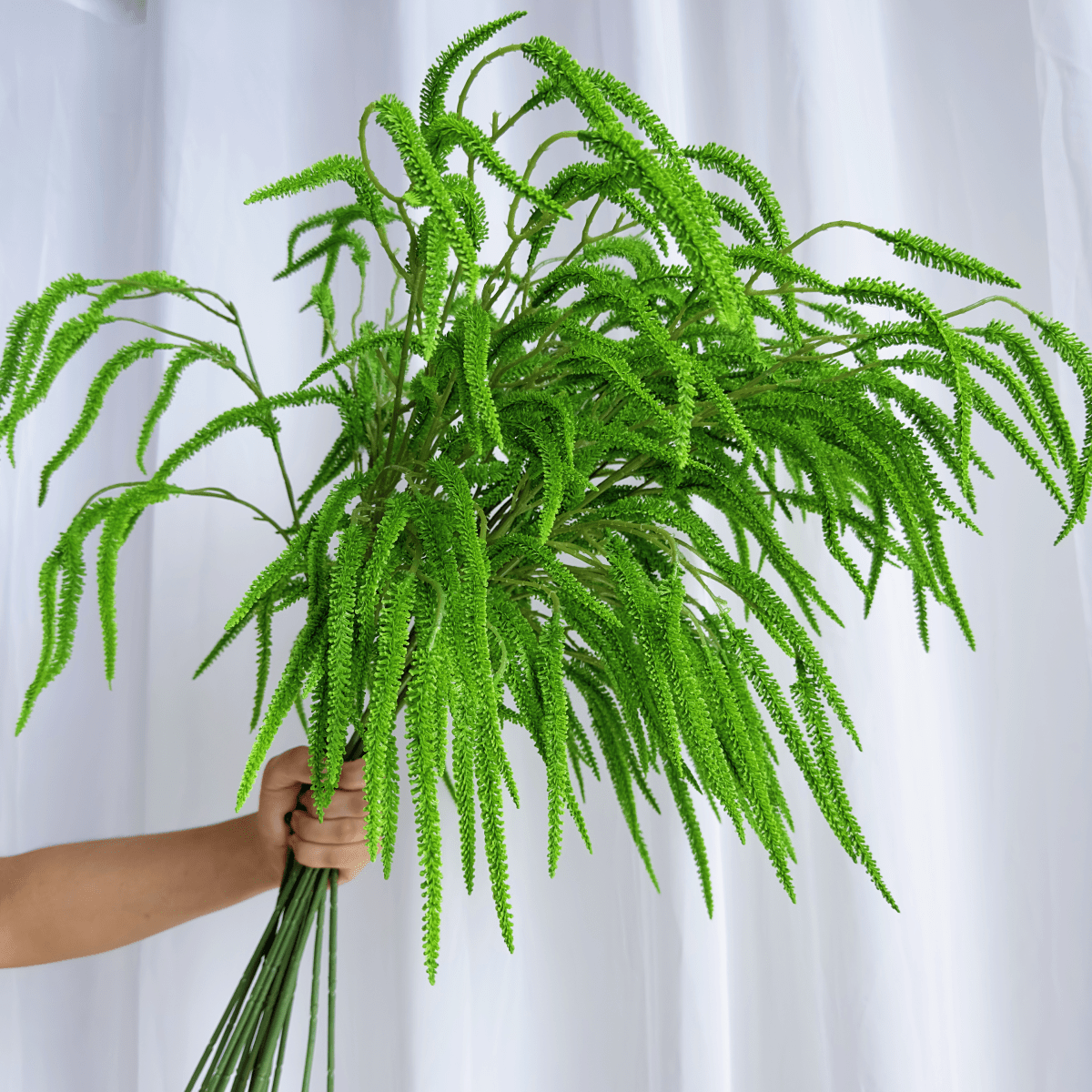 4pcs Artificial Greenery Stems – Faux Ferns for DIY Vases, Flower Walls & Home Decor
