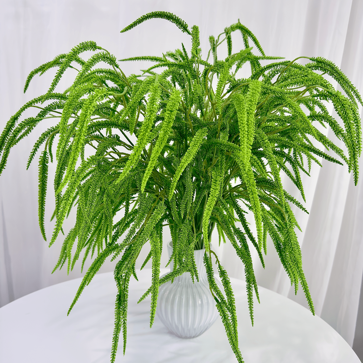 4pcs Artificial Greenery Stems – Faux Ferns for DIY Vases, Flower Walls & Home Decor
