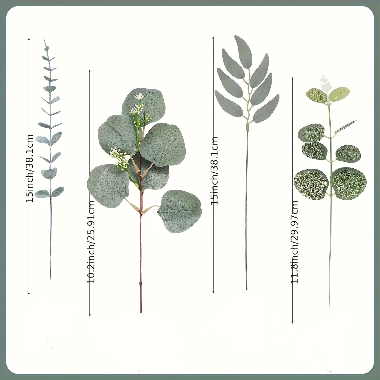 100pcs Artificial Greenery Mixed Eucalyptus Leaves Stems Bulk.