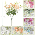 6-piece wildflower artificial daisies, UV-resistant outdoor faux wild flower bouquets, bulk artificial greenery decorations for vase arrangements and spring home decor (maintenance-free).